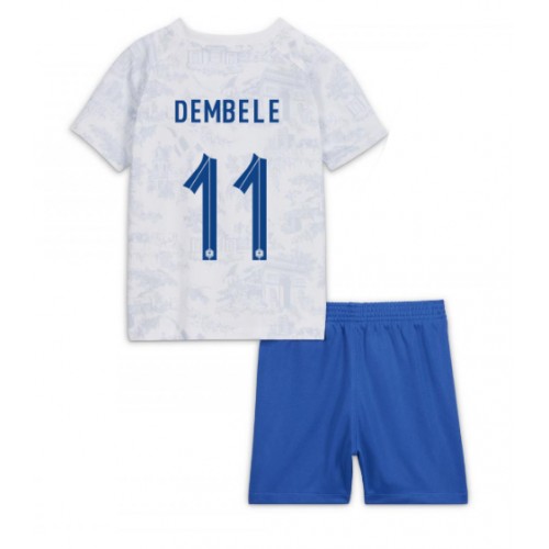 Maillot de foot France Ousmane Dembele #11 Extérieur enfant Monde 2022 Manches Courte (+ pantalon court)